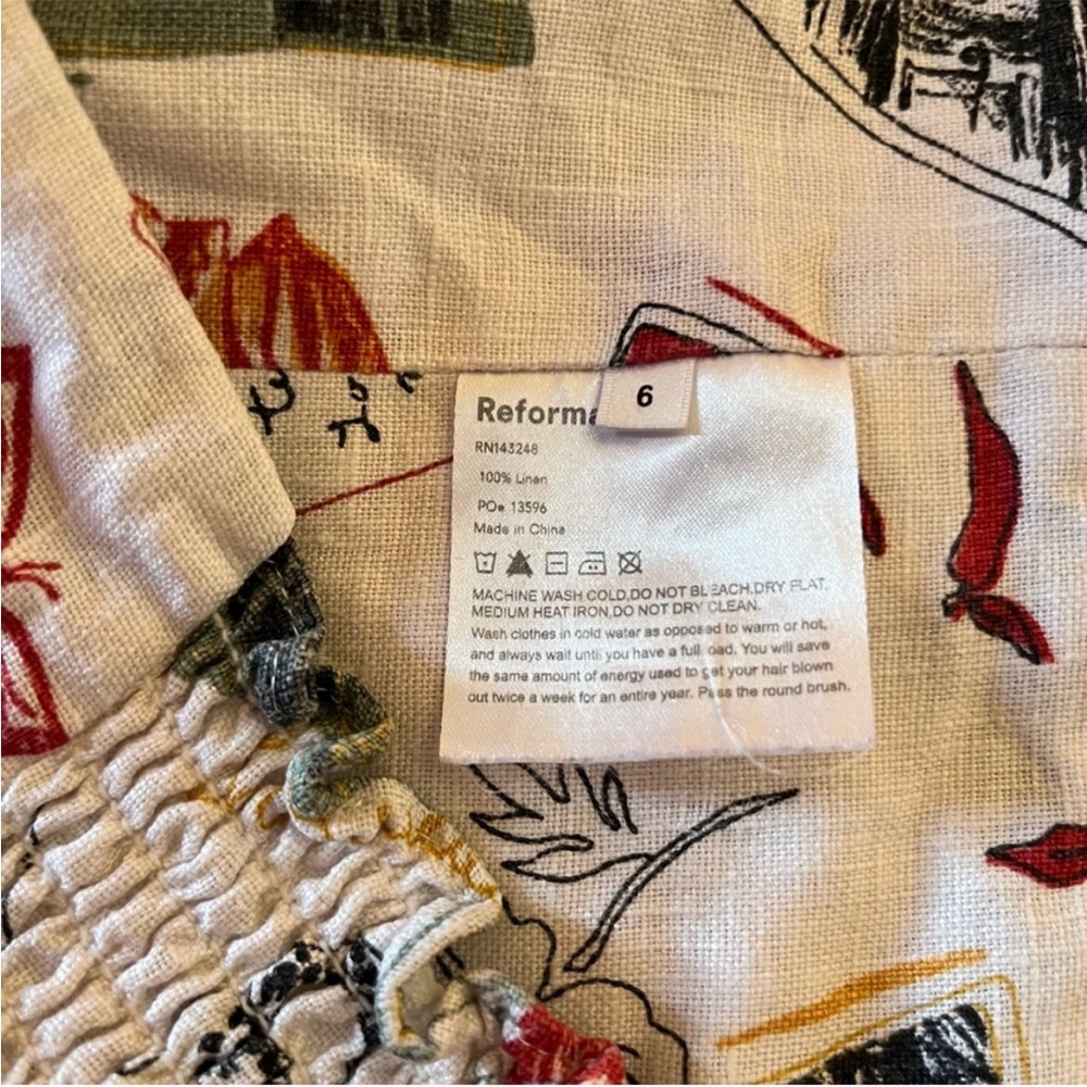 Reformation Primo Vacaciones Two Piece Linen Set - Picture 4 of 12
